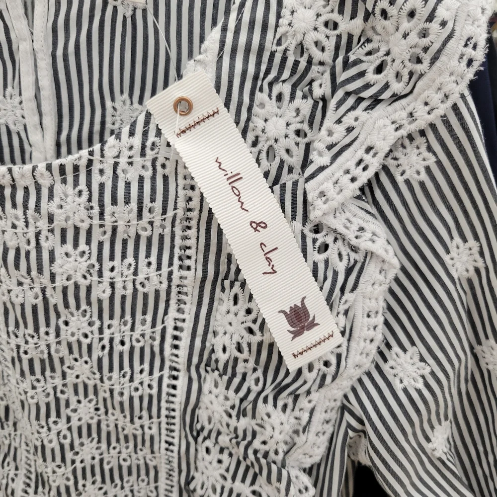 Willow & Clay Peasant Blouse With Ruffles